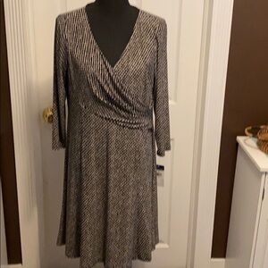 Chaps Women’s Dress sz XL NWT Black Cream